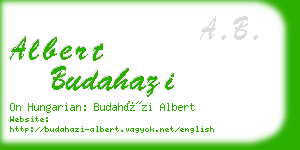 albert budahazi business card